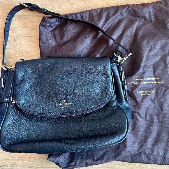 Kate Spade - Cobble Hill, Black Leather Crossbody Handbag Purse - Picture 2 of 11